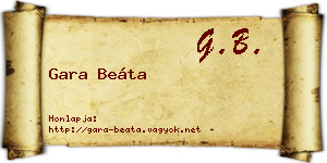 Gara Beáta névjegykártya